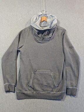 Fox Racing Pullover Hoodie Medium Gray Terry Cloth Material